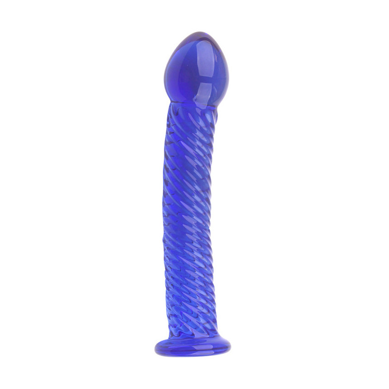 Generique Gode en Verre Lazuly 16 x 3.4cm Bleu